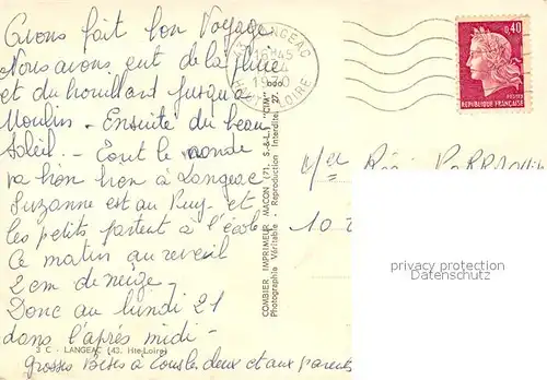 AK / Ansichtskarte Langeac Vue generale aerienne Vue partielle Langeac