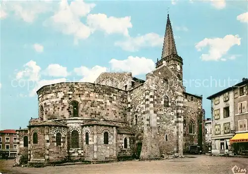AK / Ansichtskarte Saint Paulien Ensemble de lEglise St Georges Eglise romene Abside a pans coupes Clocher a fleche moderne Saint Paulien