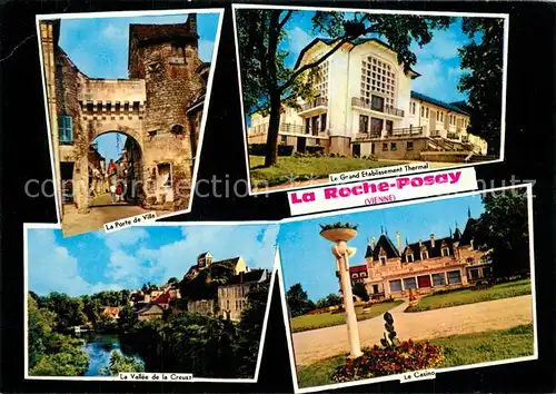 AK / Ansichtskarte La_Roche Posay La Porte de Ville Le Grand Etablissement Thermal La Vallee de la Creuse Le Casino La_Roche Posay