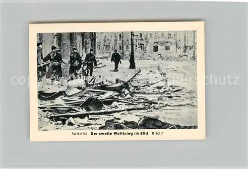 AK / Ansichtskarte Militaria_Deutschland_WK2 Von Stalingrad bis N?rnberg Aufstand in Warschau Erbitterte K?mpfe Eilebrecht Zigaretten 