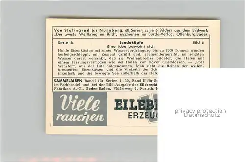 AK / Ansichtskarte Militaria_Deutschland_WK2 Von Stalingrad bis N?rnberg Landek?pfe Eilebrecht Zigaretten 