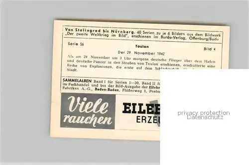 AK / Ansichtskarte Militaria_Deutschland_WK2 Von Stalingrad bis N?rnberg Toulan 29. November 1942 Eilebrecht Zigaretten 