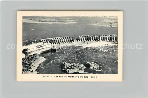 AK / Ansichtskarte Militaria_Deutschland_WK2 Von N?rnberg bis Stalingrad Siegreicher Vormarsch in Russland Kraftwerk am Dnjepr Eilebrecht Zigaretten 