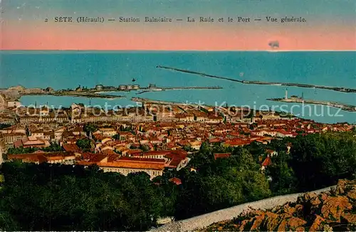 AK / Ansichtskarte Sete_Cette Station Balneaire La Rade et le Port Vue generale 