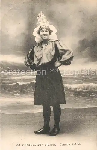 AK / Ansichtskarte Croix_de_Vie_Vendee Costume Sablais Trachten Croix_de_Vie_Vendee