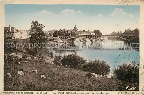 AK / Ansichtskarte Verdun sur le Doubs Pont National et un coin de Saint Jean Verdun sur le Doubs