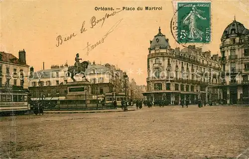 AK / Ansichtskarte Orleans_Loiret Place du Martroi Monument Orleans_Loiret