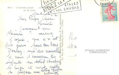 AK / Ansichtskarte Orleans_Loiret La Cathedrale et la Loire Orleans_Loiret