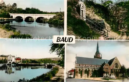 AK / Ansichtskarte Baud Differents aspects de la ville Pont Eglise Riviere Baud