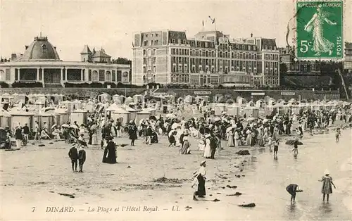 AK / Ansichtskarte Dinard_Ille_et_Vilaine_Bretagne La plage Hotel Royal Dinard_Ille