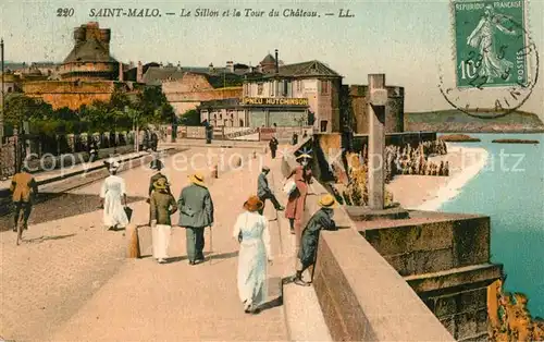 AK / Ansichtskarte Saint Malo_Ille et Vilaine_Bretagne Le Sillon et Tour du Chateau Saint Malo_Ille et Vilaine