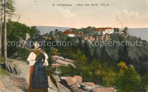 AK / Ansichtskarte St_Odilienberg_Mont Ste Odile Panorama Kloster Wallfahrtsort Trachten St_Odilienberg