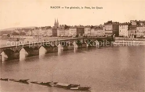 AK / Ansichtskarte Macon_Saone et Loire Pont sur la Saone et les quais Macon Saone et Loire