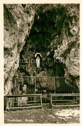 AK / Ansichtskarte Drackenstein_Goeppingen Grotte Heiligenfigur Schwaebische Alb Drackenstein_Goeppingen