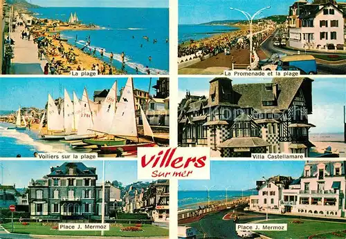 AK / Ansichtskarte Villers sur Mer Promenade Plage Voiliers Villa Castellamare Place Jean Mermoz Villers sur Mer