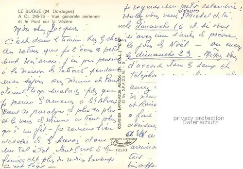 AK / Ansichtskarte Le_Bugue Vue aerienne et le Pont sur la Vezere Le_Bugue