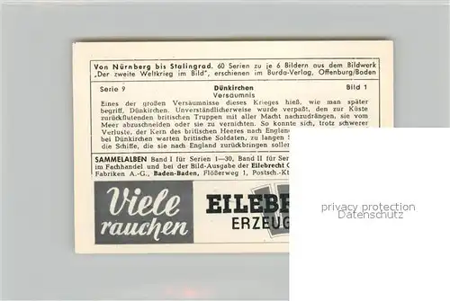AK / Ansichtskarte Militaria_Deutschland_WK2 Von N?rnberg bis Stalingrad D?nkirchen Vers?umnis Eilebrecht Zigaretten 