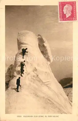 AK / Ansichtskarte Bergsteigen_Klettern Ascension d un Serac Mont Blanc  