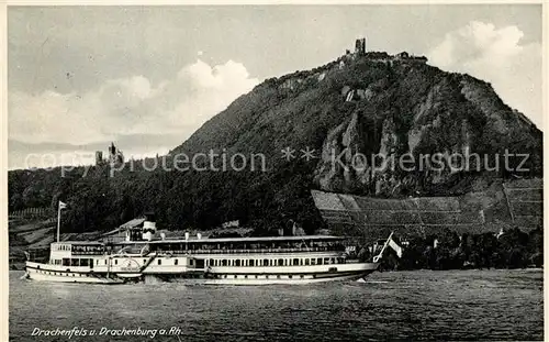 AK / Ansichtskarte Dampfer_Seitenrad Rheinland Drachenfels Drachenburg 