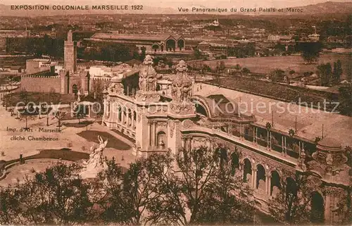 AK / Ansichtskarte Exposition_Coloniale_Marseille_1922  Grand Palais et Maroc Exposition_Coloniale