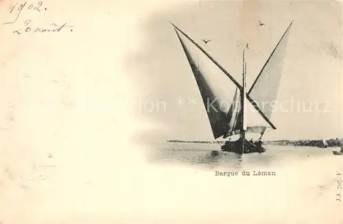 AK / Ansichtskarte Segelboote Barque du Leman  