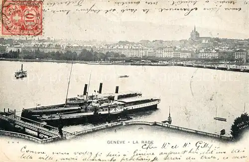 AK / Ansichtskarte Dampfer_Seitenrad Leman Geneve La Rade  