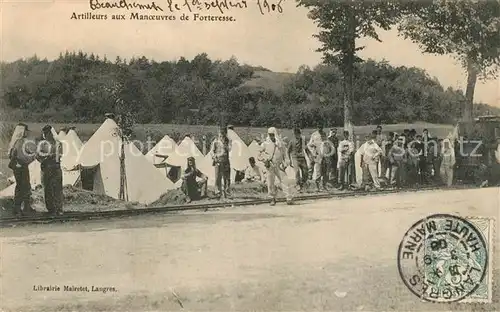 AK / Ansichtskarte Militaria_Frankreich Artilleurs aux Manoeuvres de Forteresse  Militaria Frankreich