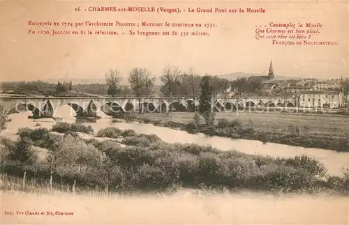 AK / Ansichtskarte Charmes_sur_Moselle Le Grand Pont sur la Moselle 