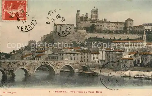AK / Ansichtskarte Beziers Vue prise du Pont Neuf Beziers
