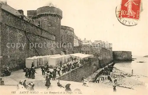 AK / Ansichtskarte Saint Malo_Ille et Vilaine_Bretagne Les Remparts et la Plage Saint Malo_Ille et Vilaine