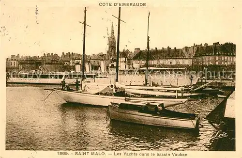 AK / Ansichtskarte Saint Malo_Ille et Vilaine_Bretagne Les Yachts dans le bassin Vauban Saint Malo_Ille et Vilaine