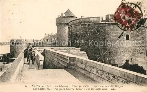 AK / Ansichtskarte Saint Malo_Ille et Vilaine_Bretagne Le Chateau Tour qui quen Grogne et le Petit Donjon Saint Malo_Ille et Vilaine