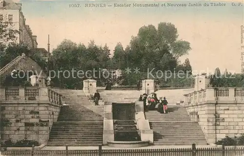 AK / Ansichtskarte Rennes_Ille et Vilaine Escalier Monumental et Nouveau Jardin du Thaber 