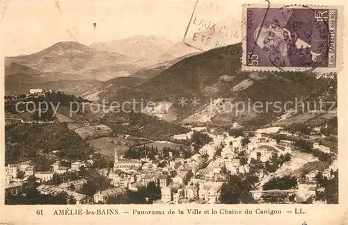 AK / Ansichtskarte Amelie les Bains Palalda Panorama de la Ville et la Chaine du Canigou Amelie les Bains Palalda