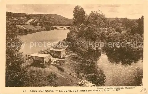 AK / Ansichtskarte Arcy sur Cure_Yonne La Cure vue prise du Grand Pont Arcy sur Cure Yonne