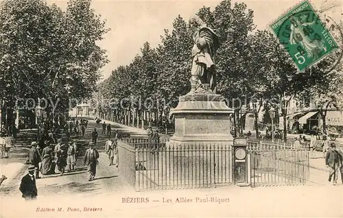 AK / Ansichtskarte Beziers Les Allees Paul Riquet Beziers