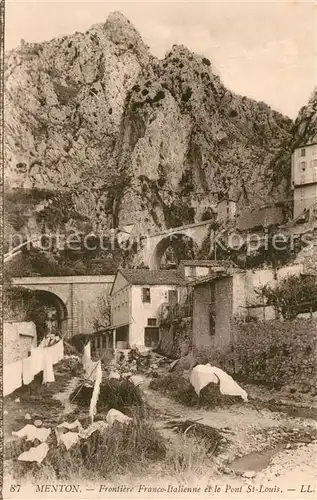 AK / Ansichtskarte Menton_Alpes_Maritimes Frontiere Franco Italienne et le Pont St Louis Menton_Alpes_Maritimes