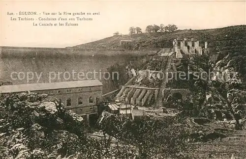 AK / Ansichtskarte Eguzon Chantome Vue sur la Rive gauche en aval Les Turbines  Eguzon Chantome