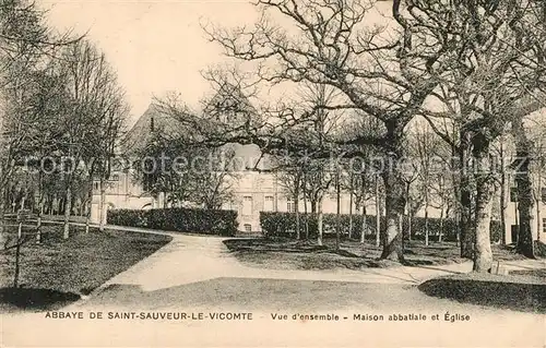 AK / Ansichtskarte Saint Sauveur le Vicomte Abbaye Vue densemble Maison abbatiale et Eglise Saint Sauveur le Vicomte