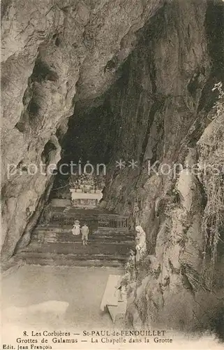 AK / Ansichtskarte Saint Paul de Fenouillet Grottes de Galamus La Chapelle dans la Grotte Saint Paul de Fenouillet