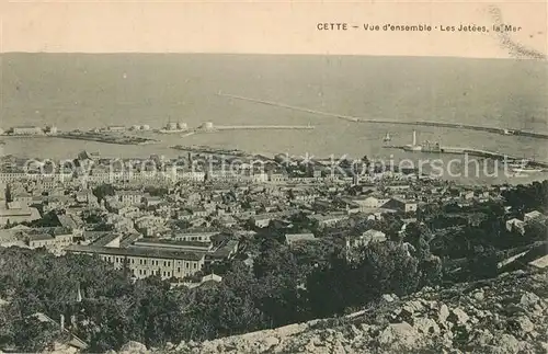 AK / Ansichtskarte Cette_Sete Vue densemble Les Jetees la Mer 