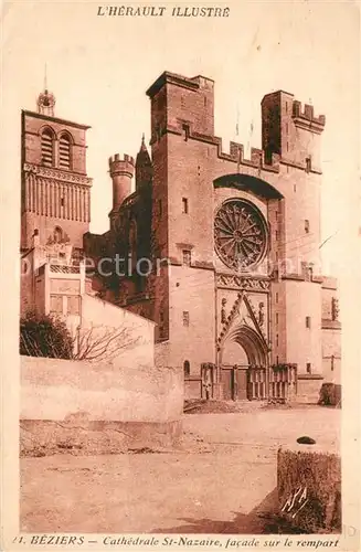 AK / Ansichtskarte Beziers Cathedrale St Nazaire facade sur le rempart Beziers