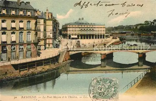 AK / Ansichtskarte Bayonne_Pyrenees_Atlantiques Le Pont Mayou et le Theatre Bayonne_Pyrenees