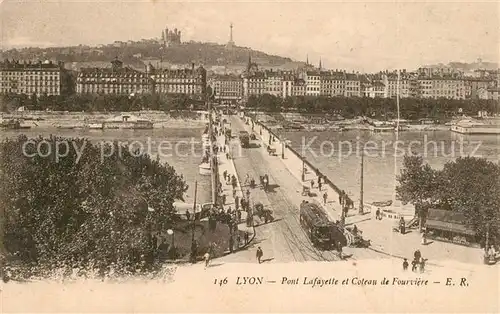AK / Ansichtskarte Lyon_France Port Lafayette et Coteau de Fourviere Lyon France