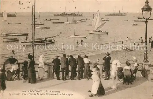 AK / Ansichtskarte Arcachon_Gironde Le Bassin Vue prise de la Jetee Promenade Arcachon Gironde