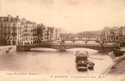 AK / Ansichtskarte Bayonne_Pyrenees_Atlantiques Les Quais de la Nive Bayonne_Pyrenees