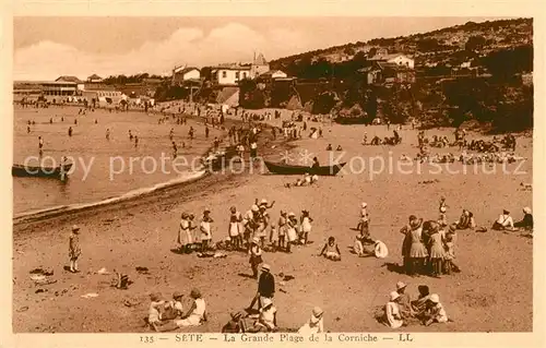 AK / Ansichtskarte Sete_Cette La Grande Plage de la Corniche 