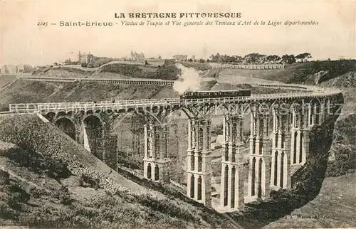 AK / Ansichtskarte Saint Brieuc_Cotes d_Armor Viaduc de Toupin et Vue generale des Travaux dArt de la Ligne departementes Saint Brieuc_Cotes d