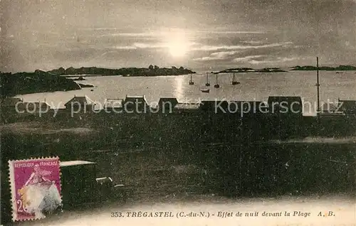 AK / Ansichtskarte Tregastel Effet de nuit devant la Plage Tregastel