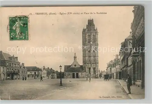 AK / Ansichtskarte Verneuil sur Seine Eglise et Place de la Madeleine Verneuil sur Seine